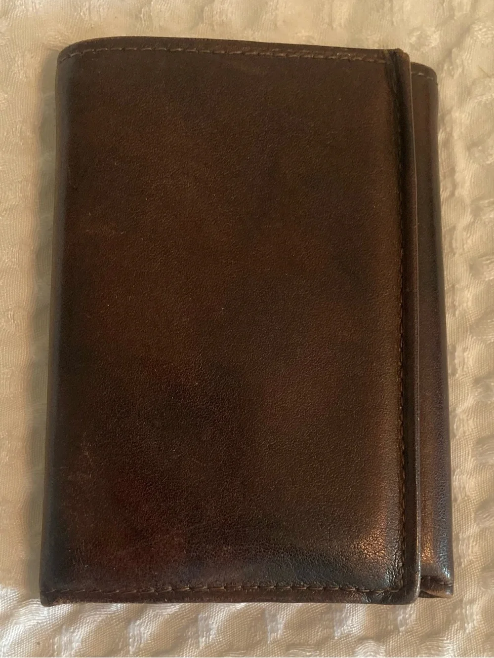 VTG ROLFS COWHIDE Brown Leather Tri Fold Wallet with ID Window